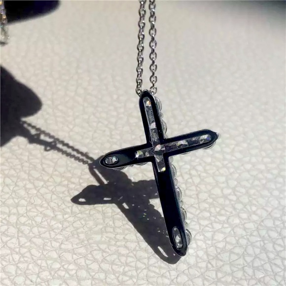 Necklace Pendant S925 Cross Cubic Zirconia - Picture 5 of 5